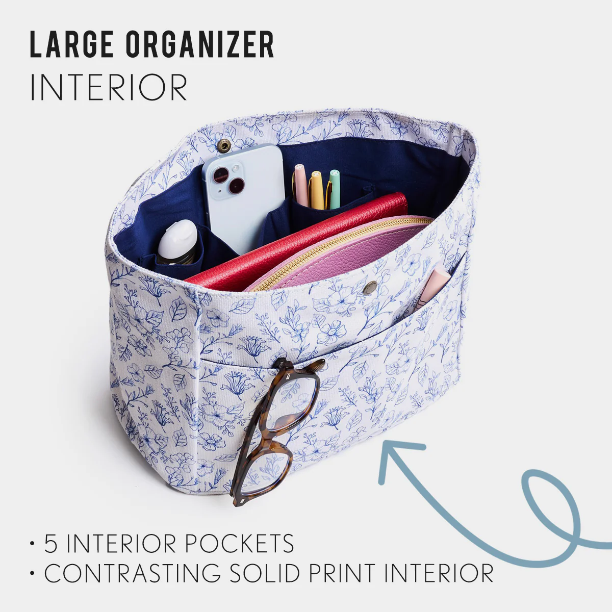 Printed Canvas Purse Organizer - Image 78