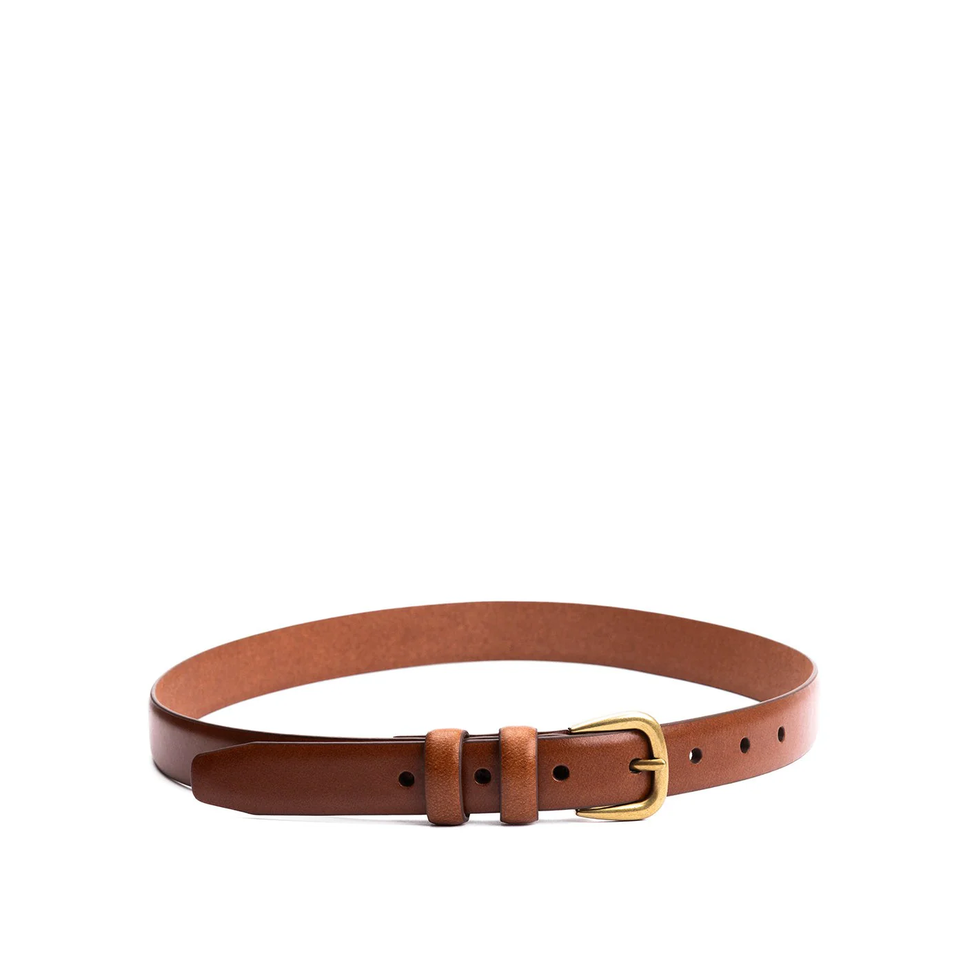 Women's Slim Double Loop Leather Belt - Image 2