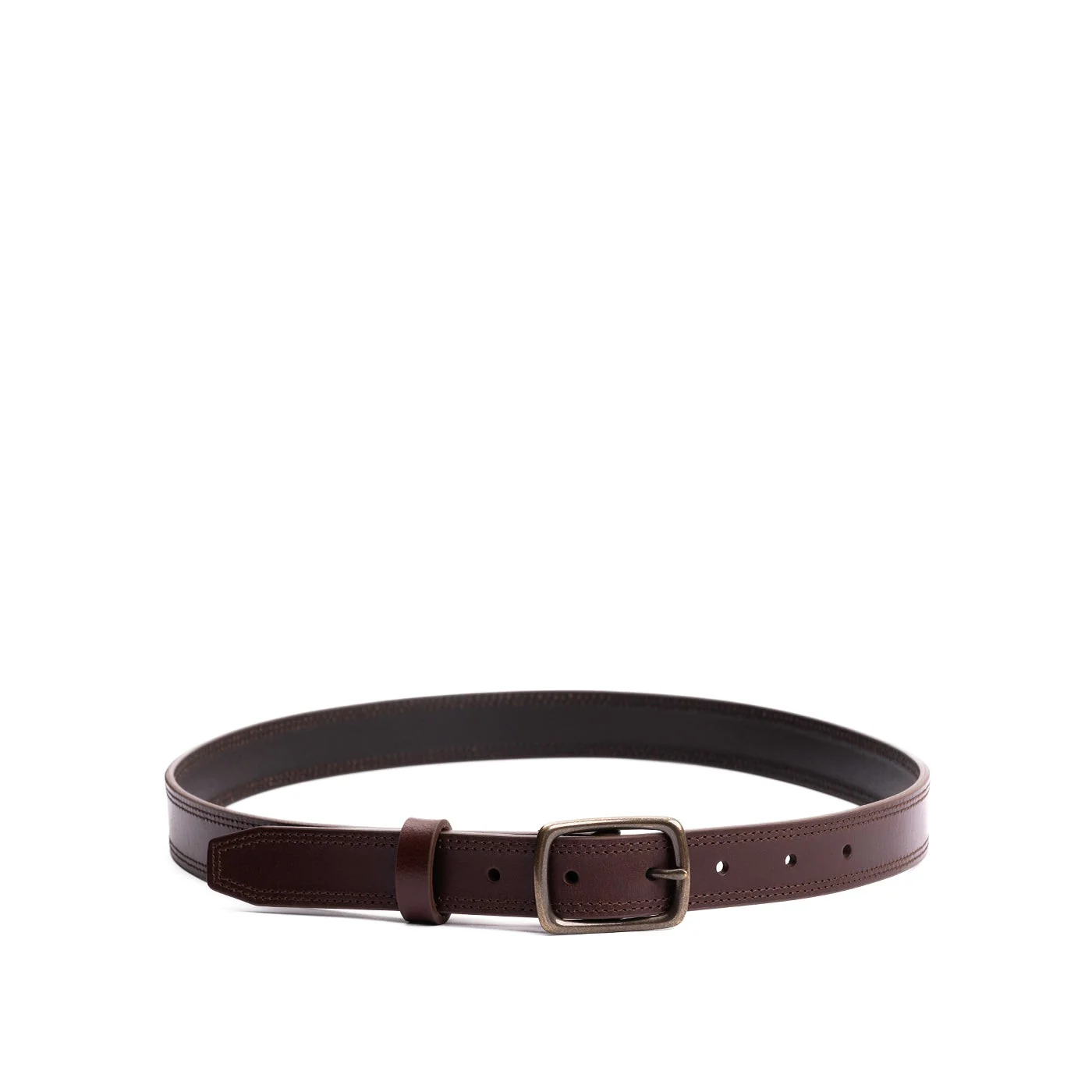 Women's Slim Double Stitch Leather Belt - Image 5